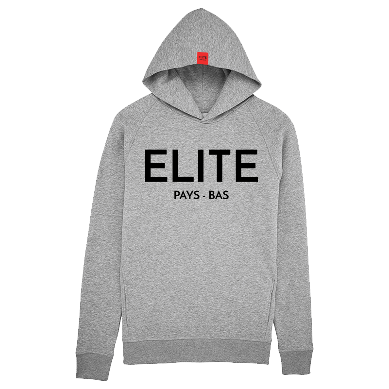 Grey Hoodie Black Logo – Elite